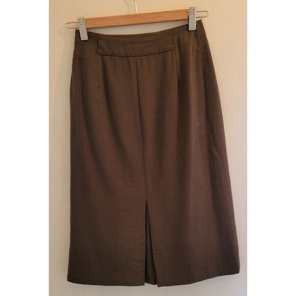 Louis Vuitton Skirt Womens 34 Gray Wool A-Line High Rise Midi Skirt France Sz 2 - Picture 7 of 11